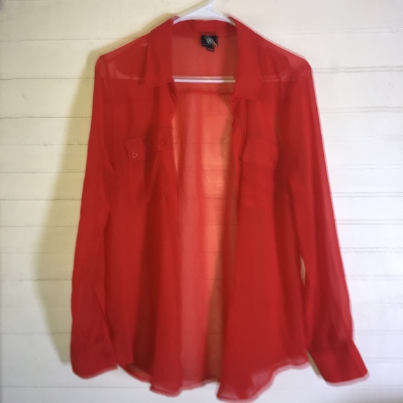 Rock & Republic Coral Chiffon Long Sleeve Blouse - Picture 2 of 8